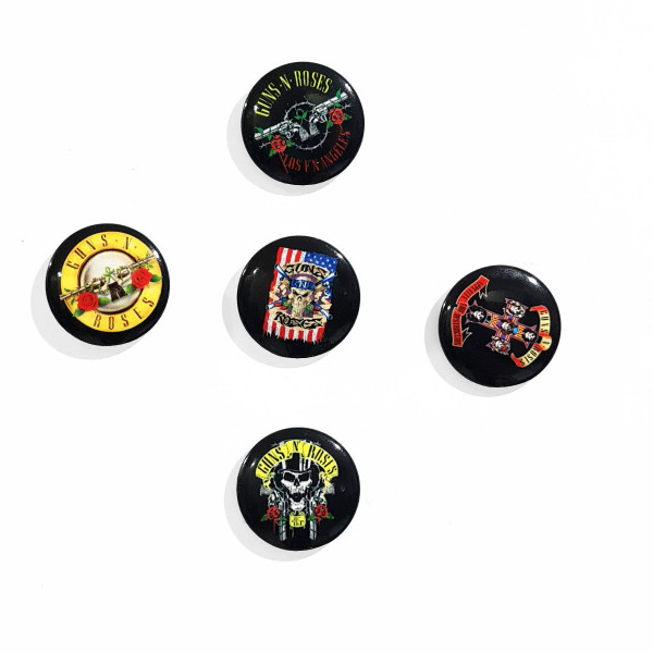 Guns N' Roses - Bullet Logo Button Badge Pack