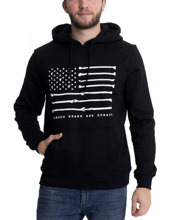 Famous Stars And Straps - Bone Flag Black Men's Pullover Hoodie