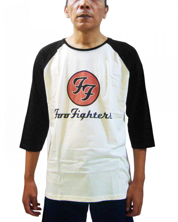 Foo Fighters - Red Circular Logo Ecru-Black Men's Baseball Jersey