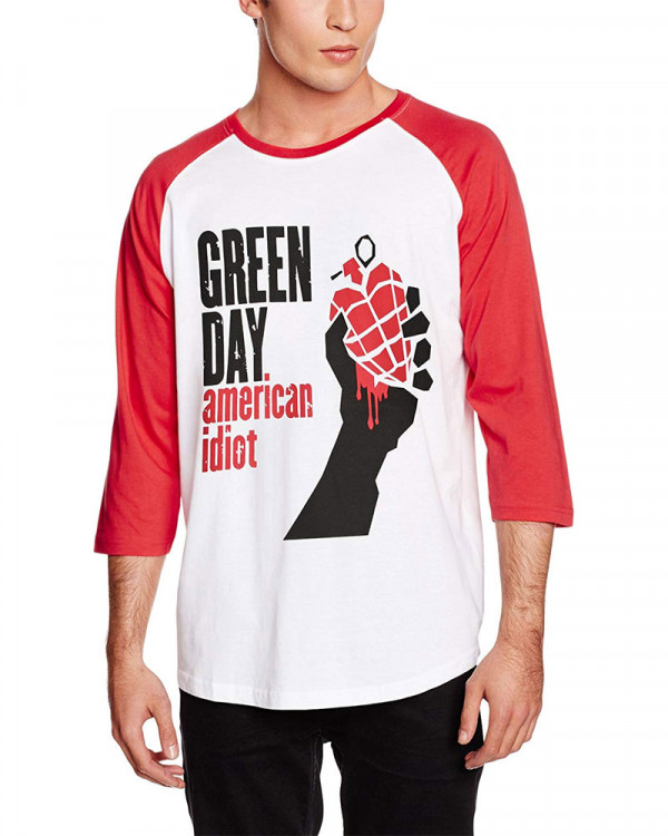 Green Day - American Idiot White Red Men's Baseball Jersey