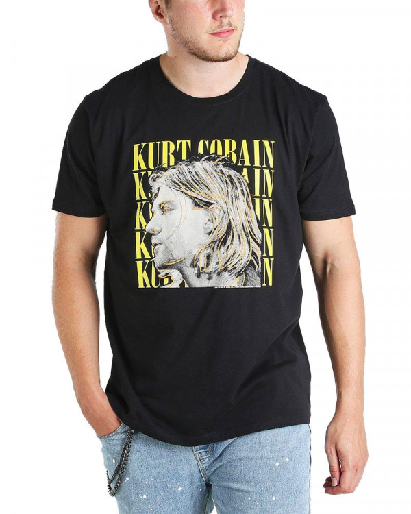Kurt Cobain - Sketched Portrait Black Men's T-Shirt