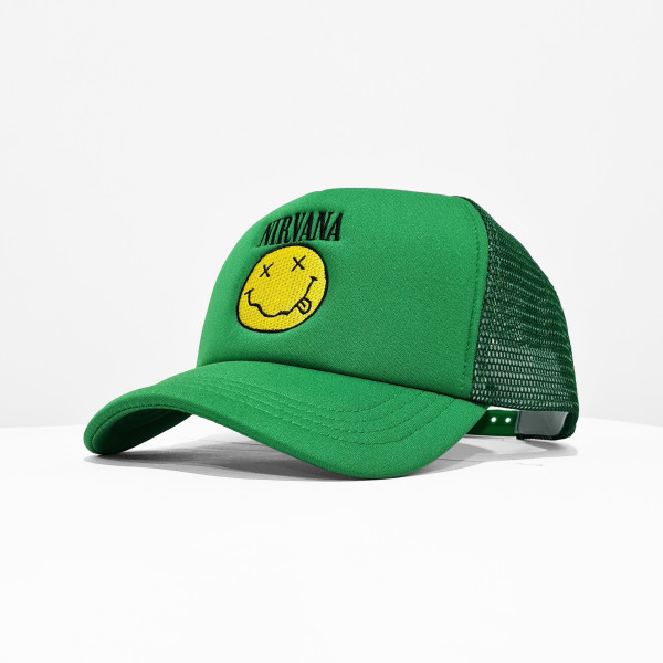 Official Nirvana - Logo & Happy Face Trucker Cap