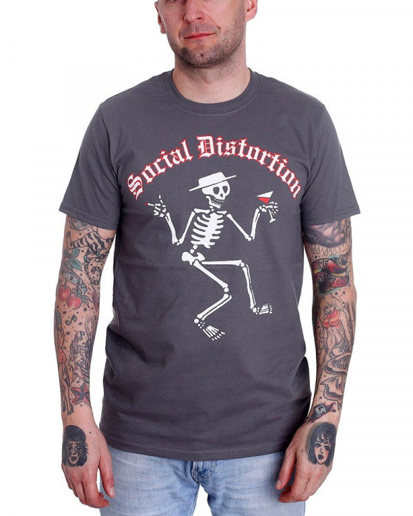 Social Distortion - Skelly Logo Charcoal Men's T-Shirt