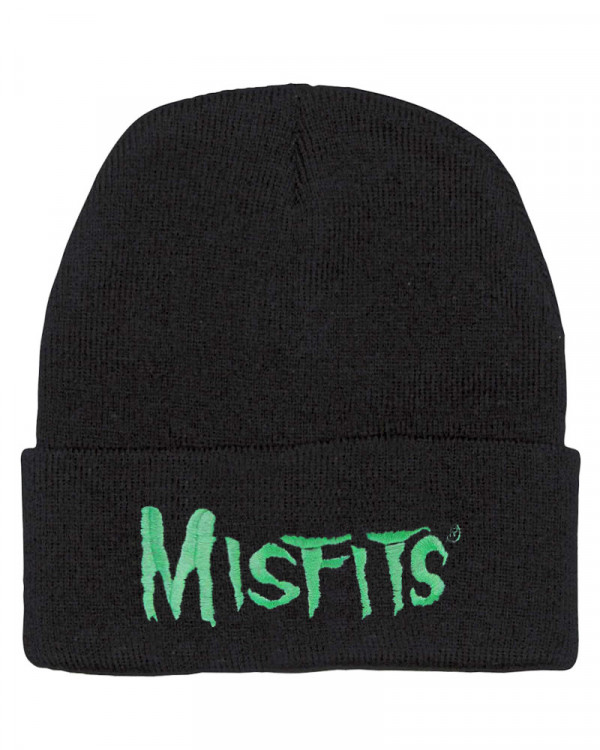 Misfits - Logo Embroidered Black Beanie
