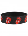 Rolling Stones - Tongues Black Gummy Wristband