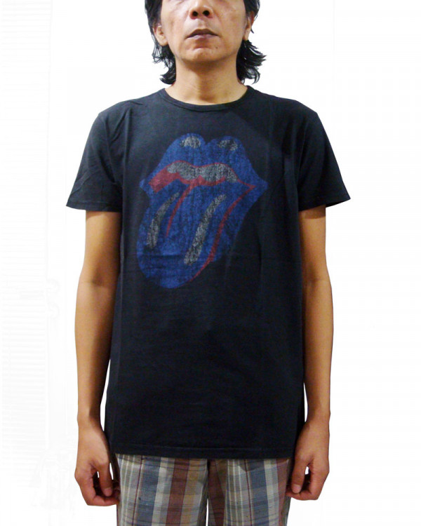 Rolling Stones - Blue & Lonesome Tongue Vintage Finish Black Men's T-Shirt