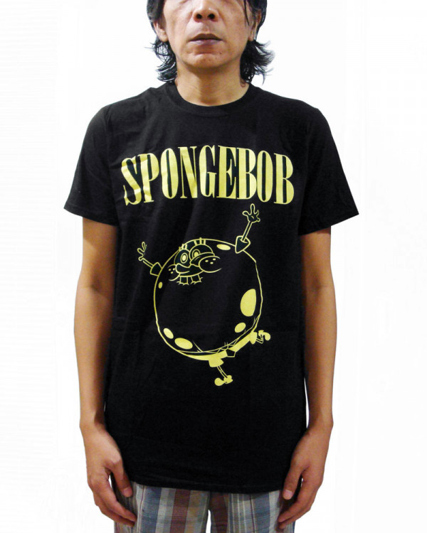 Spongebob Squarepants - Inflated Sponge Black Men's T-Shirt